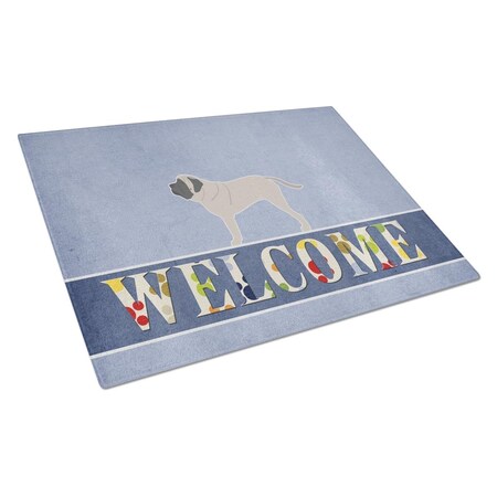 Carolines Treasures English Mastiff Welcome Glass Cutting Board Large BB5560LCB
